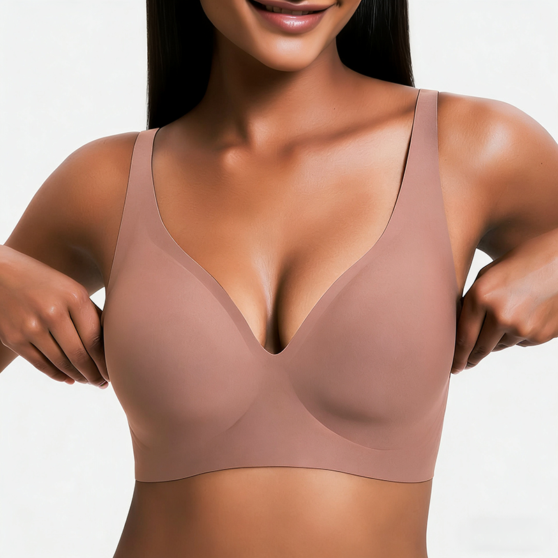 🔥 Nur für kurze Zeit! Damen Push-Up BH ohne Bügel (Deep-V) – Der unsichtbare & ultra-bequeme T-Shirt BH