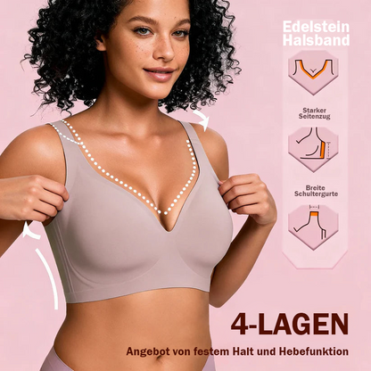 🔥 Nur für kurze Zeit! Damen Push-Up BH ohne Bügel (Deep-V) – Der unsichtbare & ultra-bequeme T-Shirt BH