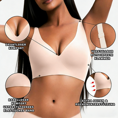 🔥 Nur für kurze Zeit! Damen Push-Up BH ohne Bügel (Deep-V) – Der unsichtbare & ultra-bequeme T-Shirt BH
